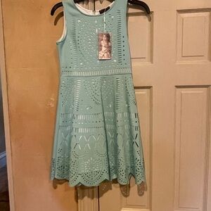Hannah Banana Aqua Sleeveless Kids Dress - Size 14  - New with Tags